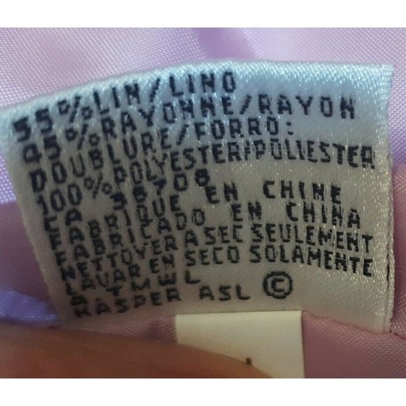 Kasper A.S.L. Blazer Jacket Size 4 Pink Linen Long Sleeve Career - Picture 6 of 9